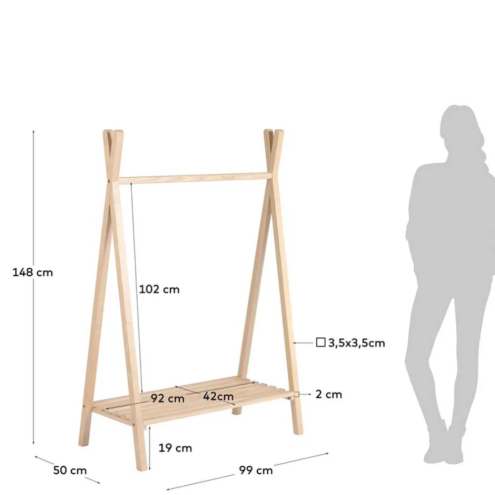 Kinder Wohnen Kinder Kleiderständer aus Buche Massivholz - Pricial