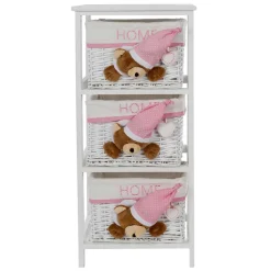 Wohnen Kindermöbel|Rattanmöbel*Kinder Regal mit Teddybären - 3 Körbe - Lora