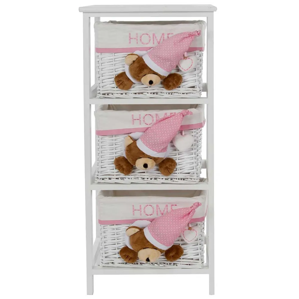 Wohnen Kindermöbel|Rattanmöbel*Kinder Regal mit Teddybären - 3 Körbe - Lora