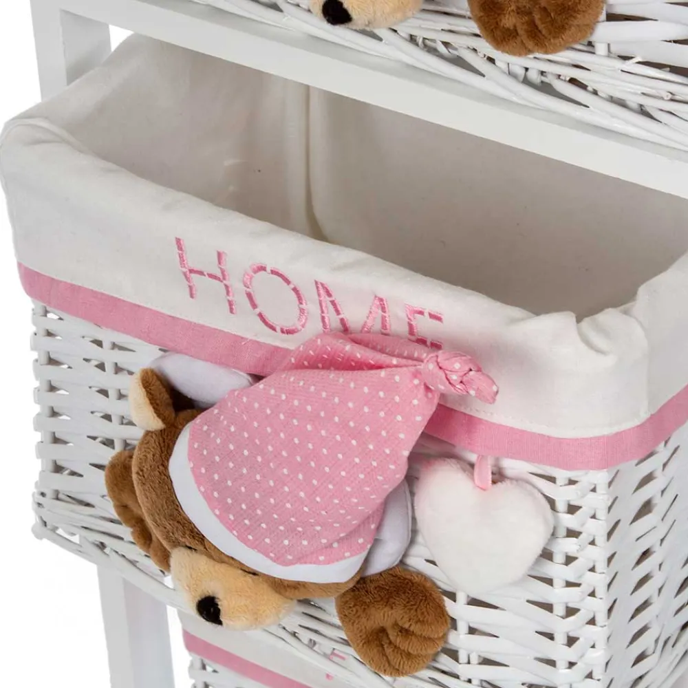 Wohnen Kindermöbel|Rattanmöbel*Kinder Regal mit Teddybären - 3 Körbe - Lora
