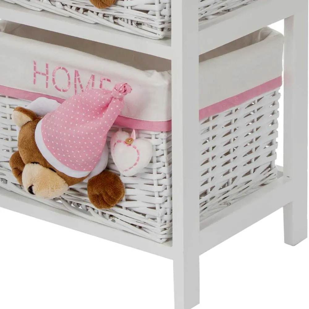 Wohnen Kindermöbel|Rattanmöbel*Kinder Regal mit Teddybären - 3 Körbe - Lora