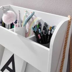 Kinder Wohnen Kinder Schreibtisch mit Regal in Weiß - Intora