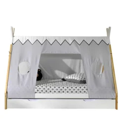 Wohnen Kindermöbel*Kinderbett im Zelt Design in Weiß & Hellgrau & Natur - Nutures