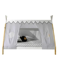 Wohnen Kindermöbel*Kinderbett im Zelt Design in Weiß & Hellgrau & Natur - Nutures