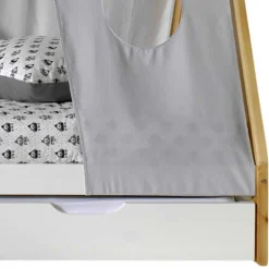 Wohnen Kindermöbel*Kinderbett im Zelt Design in Weiß & Hellgrau & Natur - Nutures