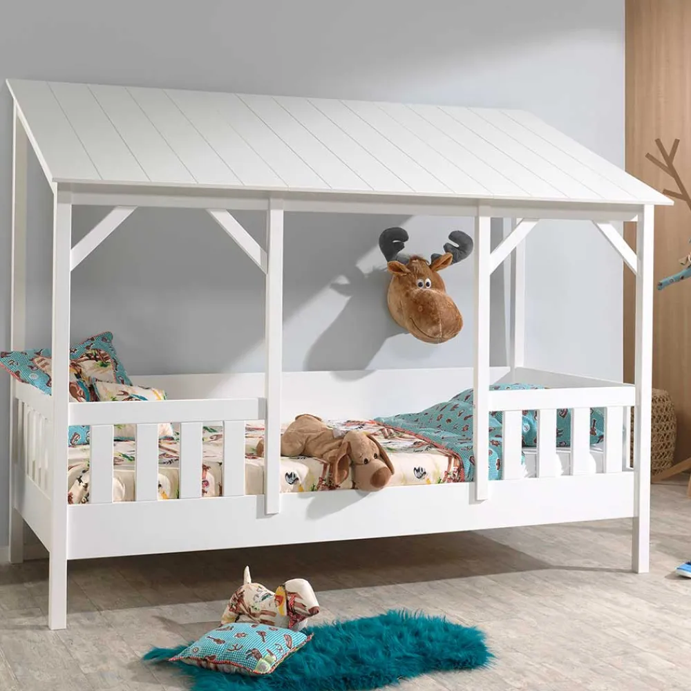 Wohnen Kindermöbel|Kinderbetten*Kinderbett mit Dach & Absturzsicherung Zaun - Zanoas