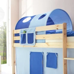 Wohnen Kindermöbel|Kinderbetten*Kinderhochbett Saconso mit Tunnel in Blau