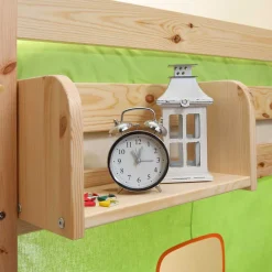 Kinder Wohnen Kinderhochbett Sismail mit Vorhang und Tunnel im Piraten Design