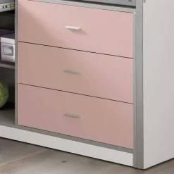 Kinder Wohnen Kinderhochbett Trio in Rosa-Weiß