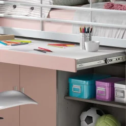 Kinder Wohnen Kinderhochbett Trio in Rosa-Weiß