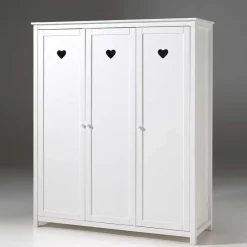 Kinder Wohnen Kinderkleiderschrank Grandory in Weiß lackiert