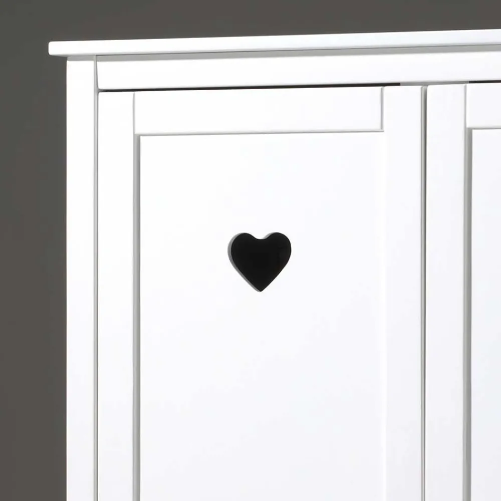 Kinder Wohnen Kinderkleiderschrank Grandory in Weiß lackiert