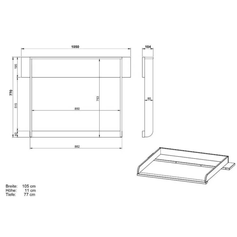 Kinder Wohnen Kinder-Kommode - optional mit Wickelaufsatz - Suzanas