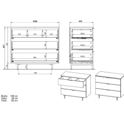 Kinder Wohnen Kinder-Kommode - optional mit Wickelaufsatz - Suzanas