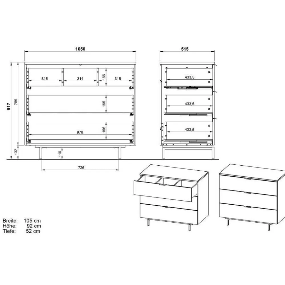 Kinder Wohnen Kinder-Kommode - optional mit Wickelaufsatz - Suzanas