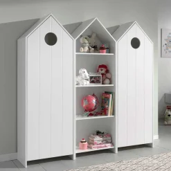 Wohnen Kinderkleiderschränke|Babyzimmerschränke*Kinderschränke & Regal im Haus Look - Indefiva I (dreiteilig)