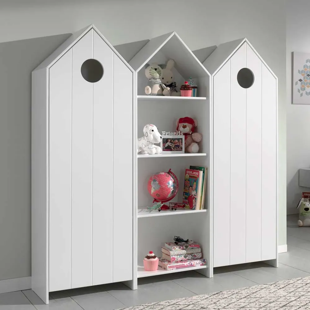 Wohnen Kinderkleiderschränke|Babyzimmerschränke*Kinderschränke & Regal im Haus Look - Indefiva I (dreiteilig)