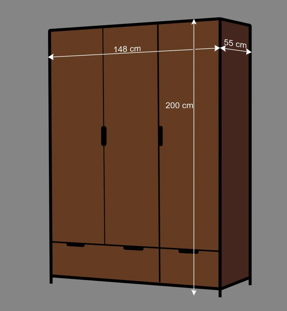 Kinder Wohnen Kinderzimmer Kleiderschrank Krefos in Braun und Schwarz