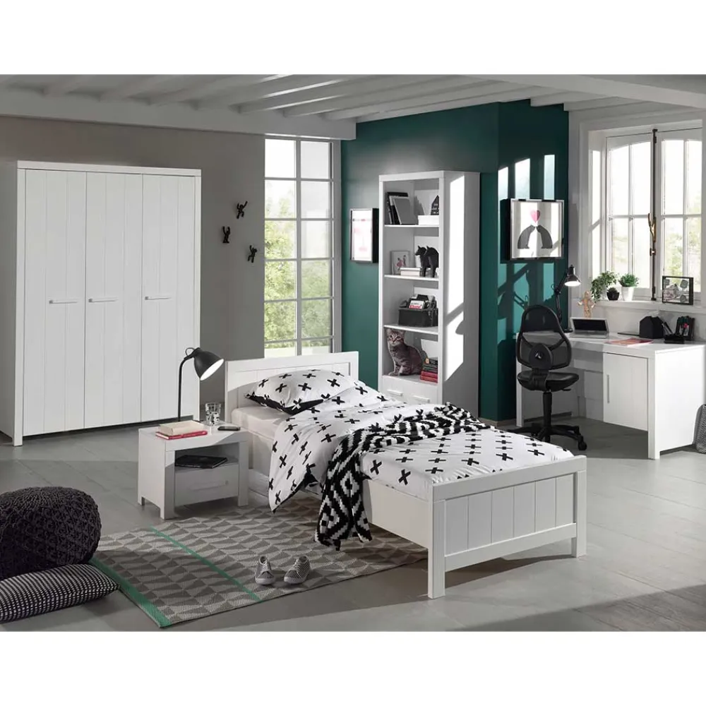 Wohnen Kinderzimmer Komplett*Kinderzimmer Kompletteinrichtung in Weiß - Ellen (fünfteilig)