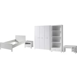 Wohnen Kinderzimmer Komplett*Kinderzimmer Kompletteinrichtung in Weiß - Ellen (fünfteilig)