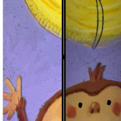 Kinder Wohnen Kinderzimmer Paravent mit Banane & Affe - Lavino