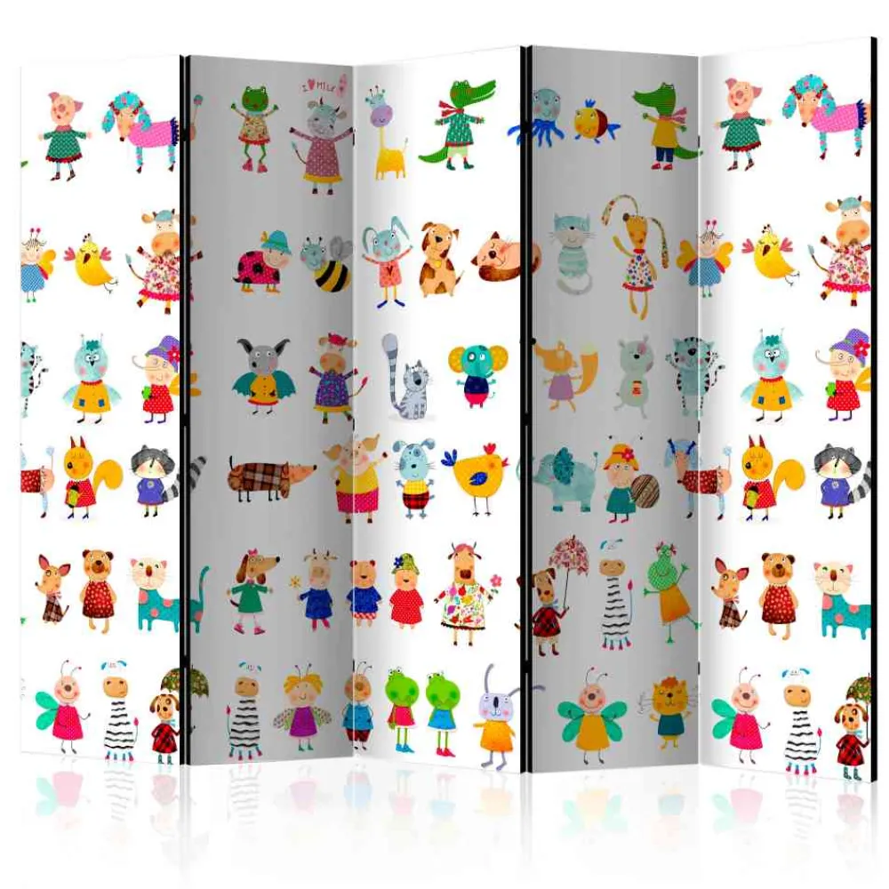 Kinder Wohnen Kinderzimmer Raumteiler mit bunten Tieren - Pablo