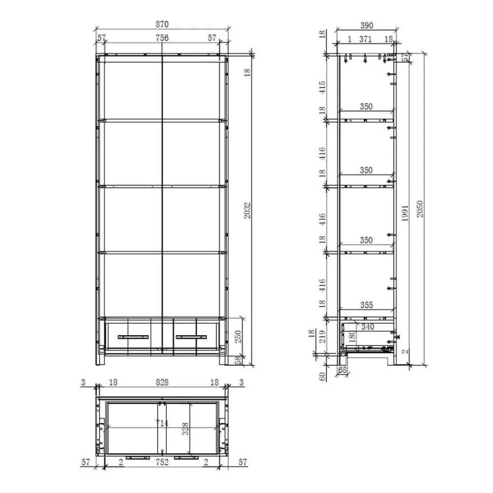 Wohnen Kinderregale*Kinderzimmer Regal in Weiß mit Rückwand - Ellen