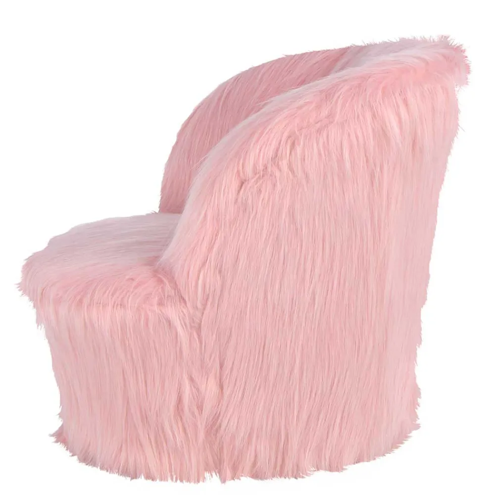 Wohnen Designermöbel|Kindermöbel*Kinderzimmer Sessel in Rosa Kunstfellbezug - Leonid