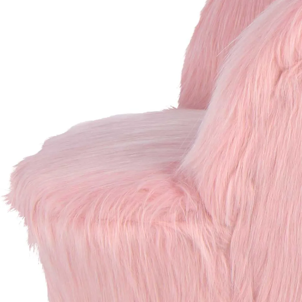 Wohnen Designermöbel|Kindermöbel*Kinderzimmer Sessel in Rosa Kunstfellbezug - Leonid