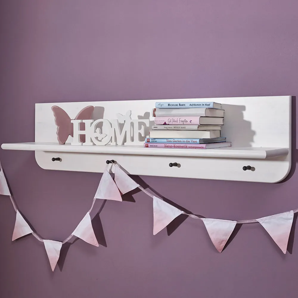 Kinder Wohnen Kinderzimmer Wandregal in Weiß - Rimesca