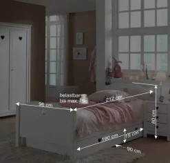 Wohnen Kinderzimmer Komplett|Kindermöbel*Kinderzimmer-Einrichtung mit Herz - Grandory (dreiteilig)