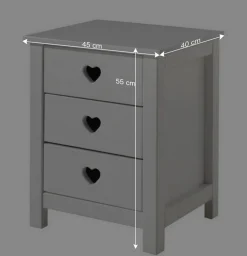 Wohnen Kinderzimmer Komplett|Kindermöbel*Kinderzimmer-Einrichtung mit Herz - Grandory (dreiteilig)