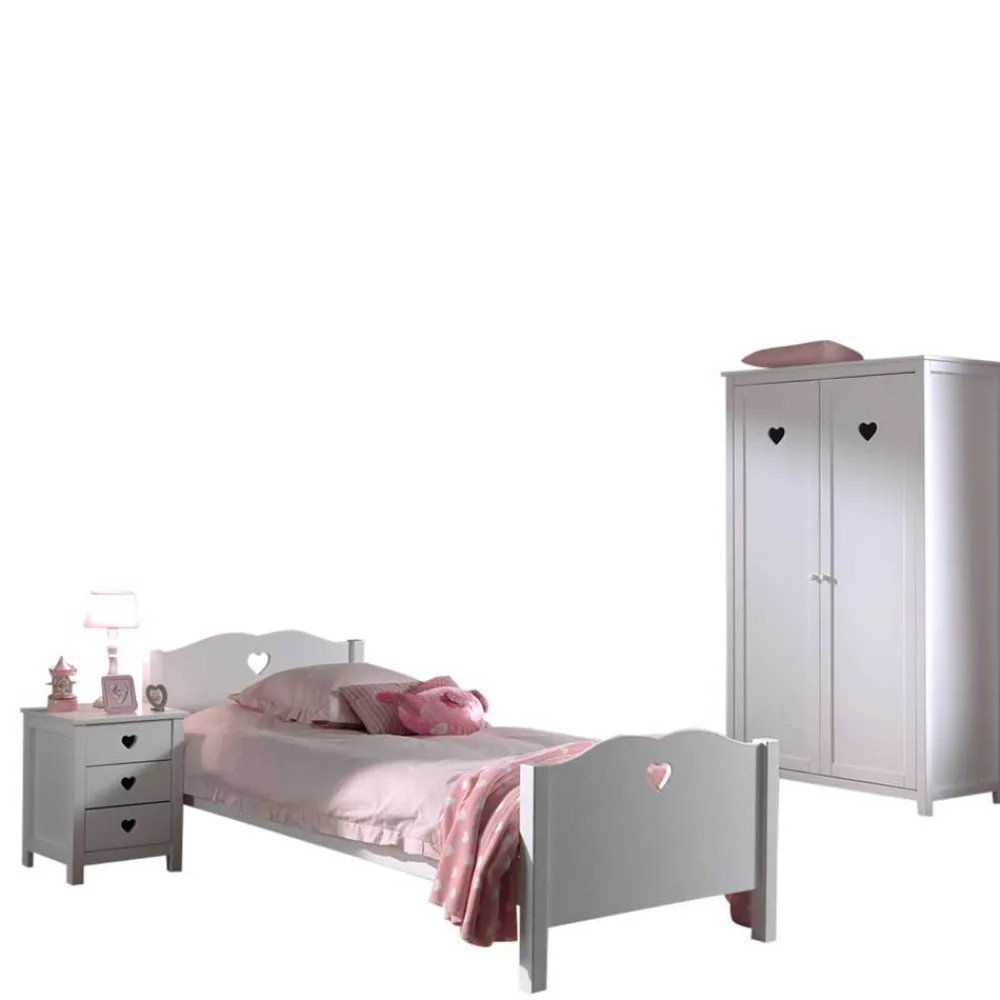 Wohnen Kinderzimmer Komplett|Kindermöbel*Kinderzimmer-Einrichtung mit Herz - Grandory (dreiteilig)