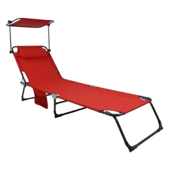 Wohnen Klappbare Balkonliege in Rot und Schwarz - Haikira