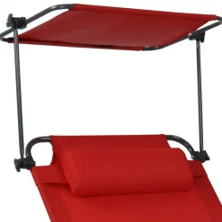 Wohnen Klappbare Balkonliege in Rot und Schwarz - Haikira