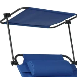 Wohnen Klappbare Outdoor Liege in Blau und Schwarz - Betty