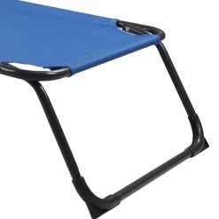 Wohnen Klappbare Outdoor Liege in Blau und Schwarz - Betty