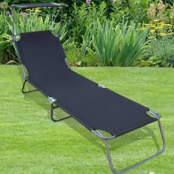 Wohnen Metall-Gartenmöbel|Balkonmöbel*Klappbare Sonnenliege mit Dach - Gioja