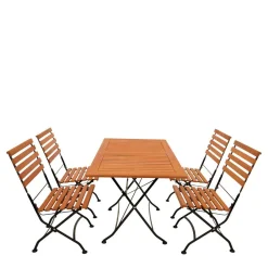 Wohnen Balkonmöbel|Metall-Gartenmöbel*Klappbare Tischgruppe Outdoor - Pecorino (fünfteilig)