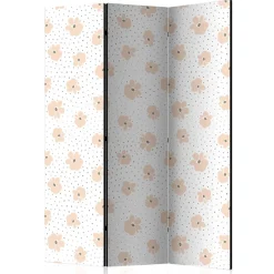 Wohnen Klappbare Trennwand mit Blumen Muster in Rosa - Telvo