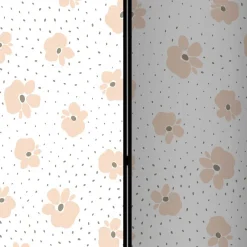 Wohnen Klappbare Trennwand mit Blumen Muster in Rosa - Telvo