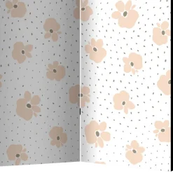 Wohnen Klappbare Trennwand mit Blumen Muster in Rosa - Telvo