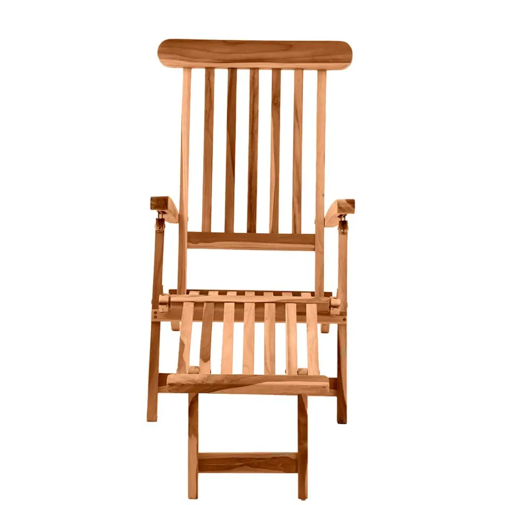 Wohnen Balkonmöbel|Teakholz-Gartenmöbel*Klappbarer Deckchair inklusive Fußablage - Klahuma