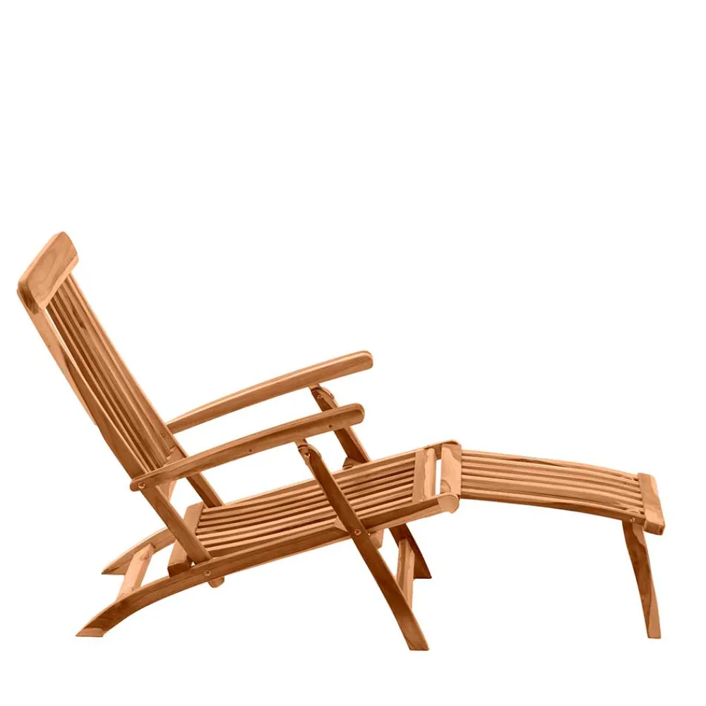 Wohnen Balkonmöbel|Teakholz-Gartenmöbel*Klappbarer Deckchair inklusive Fußablage - Klahuma