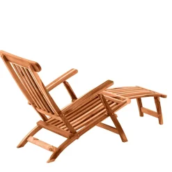 Wohnen Balkonmöbel|Teakholz-Gartenmöbel*Klappbarer Deckchair inklusive Fußablage - Klahuma