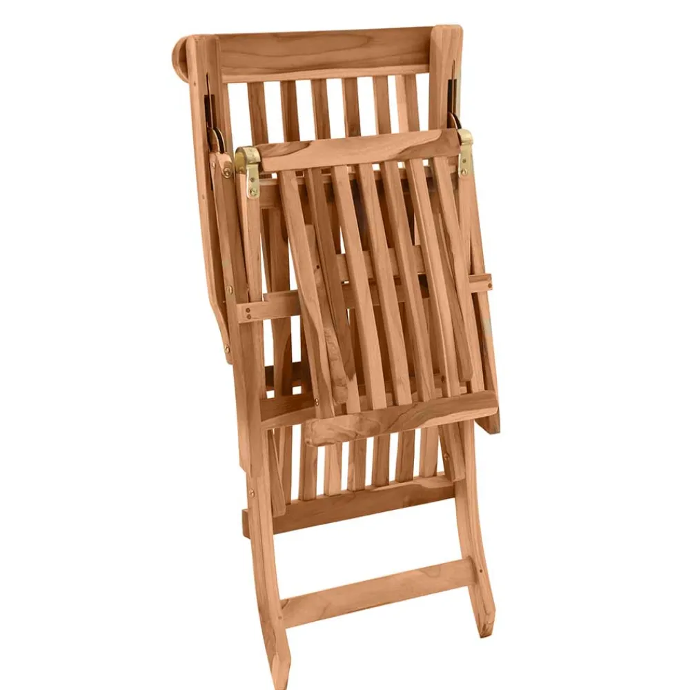 Wohnen Balkonmöbel|Teakholz-Gartenmöbel*Klappbarer Deckchair inklusive Fußablage - Klahuma