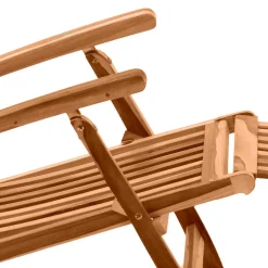 Wohnen Balkonmöbel|Teakholz-Gartenmöbel*Klappbarer Deckchair inklusive Fußablage - Klahuma
