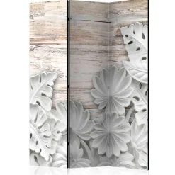 Wohnen Klappbarer Paravent in Grau Weiß - Nalisha