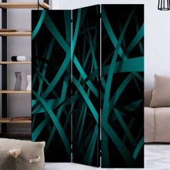 Wohnen Paravents|Wohnzimmer-Regale*Klappbarer Paravent in Petrol & Schwarz - Live