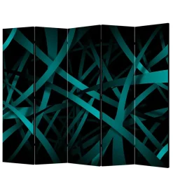 Wohnen Paravents|Wohnzimmer-Regale*Klappbarer Paravent in Petrol & Schwarz - Live